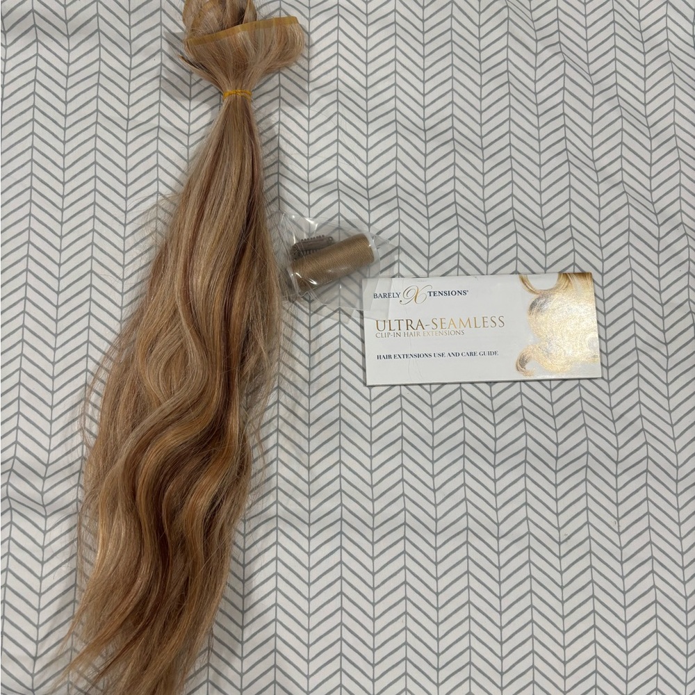 Ultra-Seamless Hair Extensions in Blonde Brown